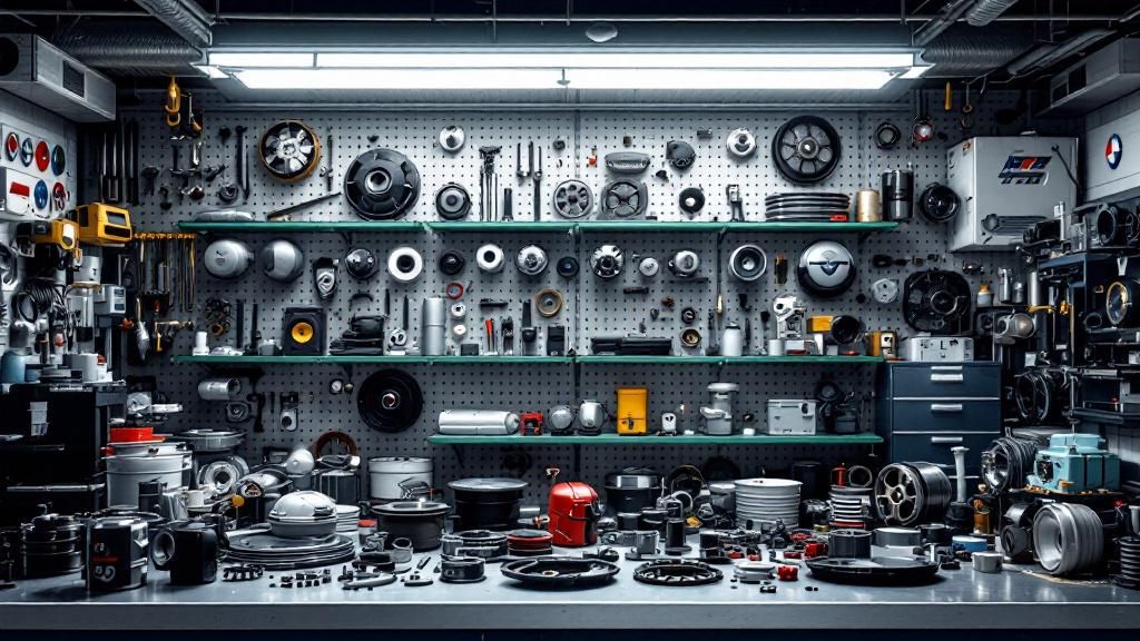 A variety of high-quality auto parts displayed in a clean and organized manner, with European car logos visible. A variety of high-quality auto parts displayed in a clean and organized manner, with European car logos visible.